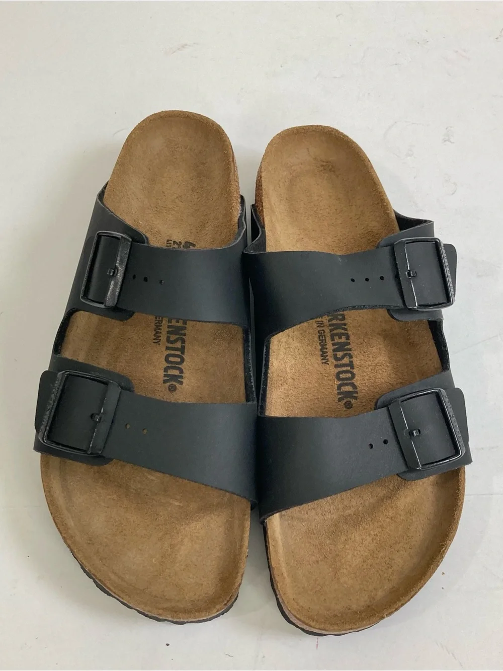 BIRKENSTOCK Arizona Footbed Slide Sandal Black Size 42 Conform Walking Travel
